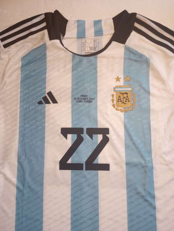 Lautaro Martinez #22 Argentina 2022 World Cup Final Home Soccer Jersey 2022-2023