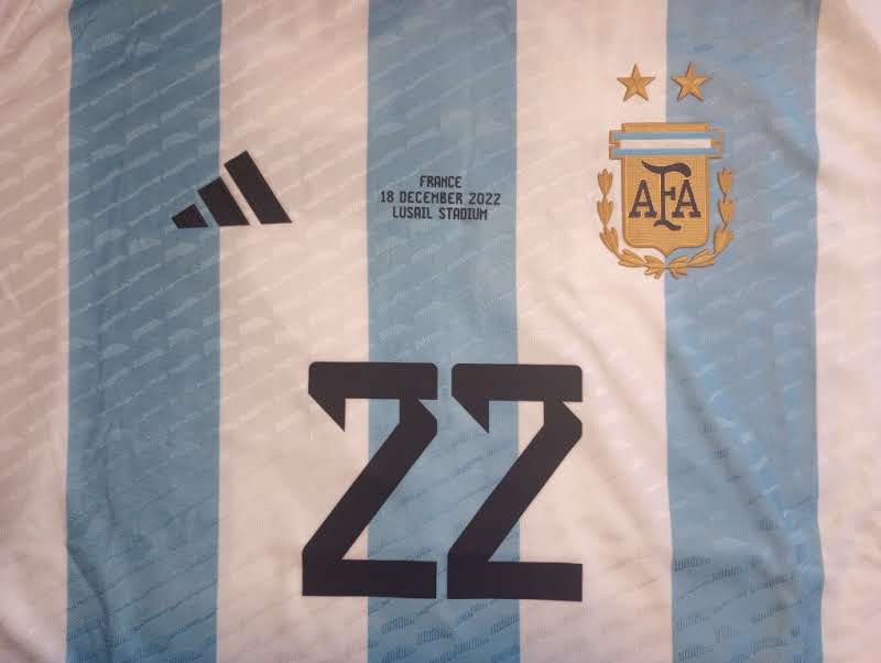Lautaro Martinez #22 Argentina 2022 World Cup Final Home Soccer Jersey 2022-2023