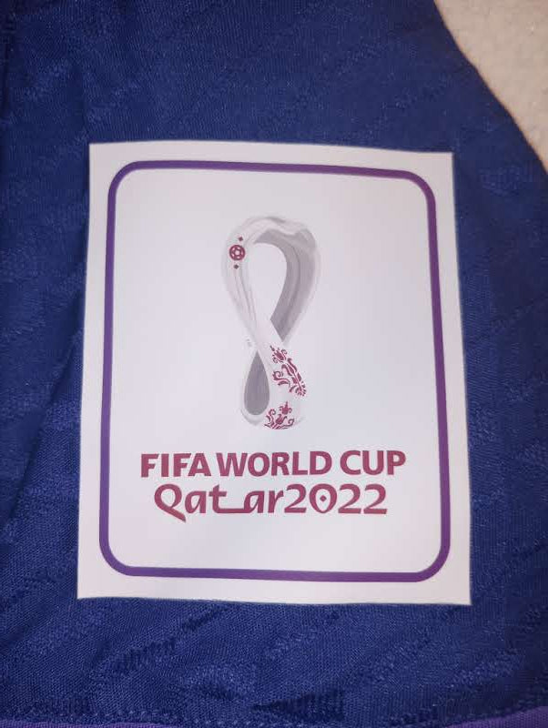 Lionel Messi Argentina 2022 World Cup Qatar Match Slim 2 Star Away Soccer Jersey