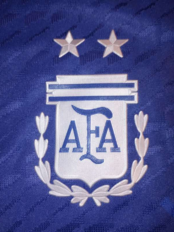 Lionel Messi Argentina 2022 World Cup Qatar Match Slim 2 Star Away Soccer Jersey