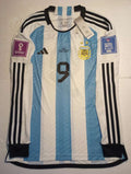 Julian Alvarez #9 Argentina 2022 World Cup Final Home Long Sleeve Soccer Jersey