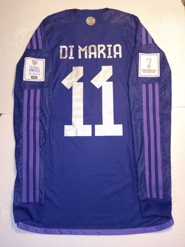 Angel Di Maria Argentina 2022 World Cup Match Away Long Sleeve Soccer Jersey