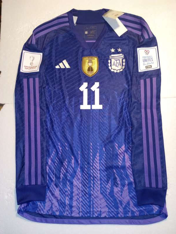 Angel Di Maria Argentina 2022 World Cup Match Away Long Sleeve Soccer Jersey