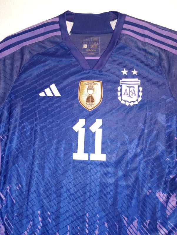 Angel Di Maria Argentina 2022 World Cup Match Away Long Sleeve Soccer Jersey