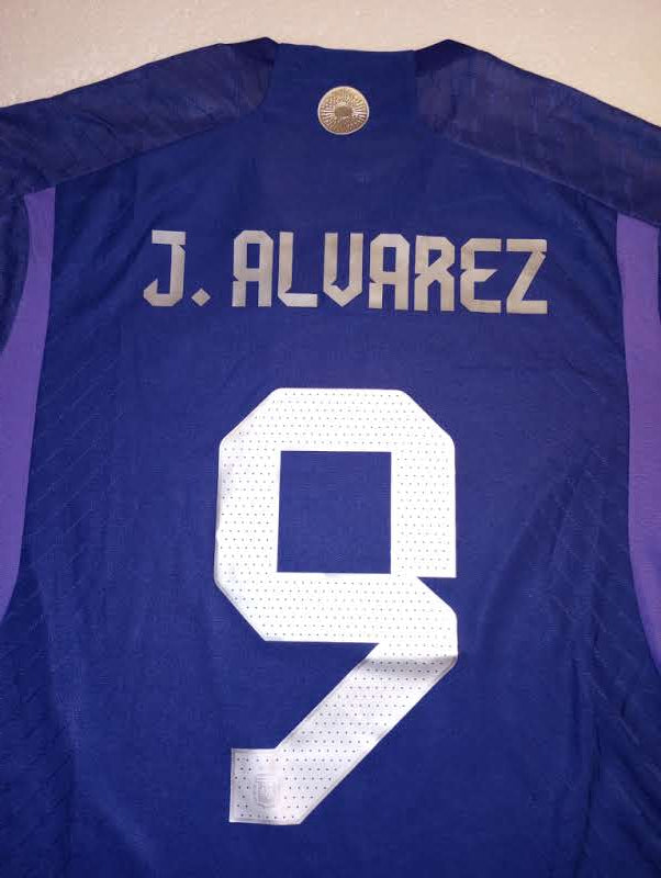Julian Alvarez Argentina 2022 World Cup Match Away Long Sleeve Soccer Jersey