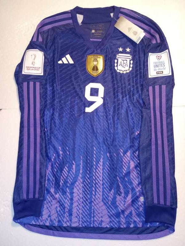 Julian Alvarez Argentina 2022 World Cup Match Away Long Sleeve Soccer Jersey