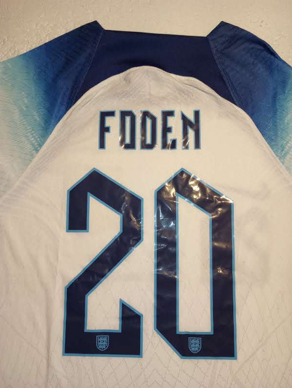 Phil Foden England 2022 World Cup Match White Home Long Sleeve Soccer Jersey