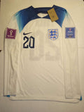 Phil Foden England 2022 World Cup Match White Home Long Sleeve Soccer Jersey