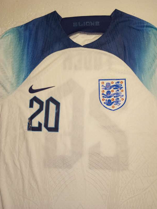 Phil Foden England 2022 World Cup Match White Home Long Sleeve Soccer Jersey