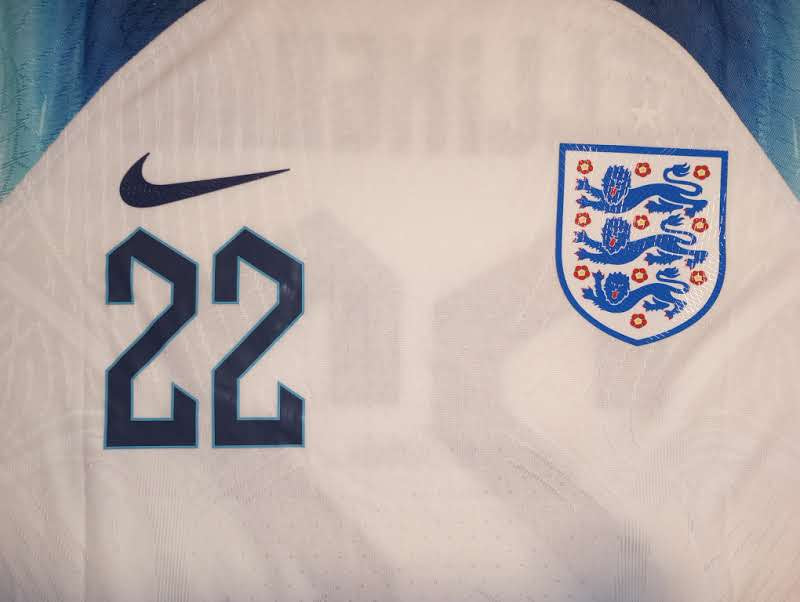 Jude Bellingham England 2022 World Cup Match Slim Home Long Sleeve Soccer Jersey
