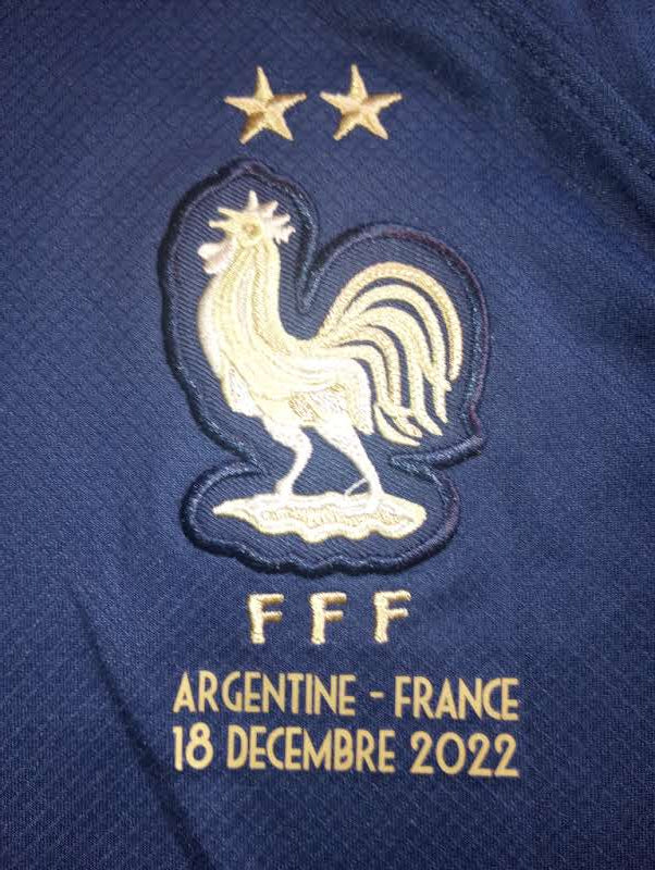 Kylian Mbappe France 2022 World Cup Qatar Final Stadium Blue Home Soccer Jersey