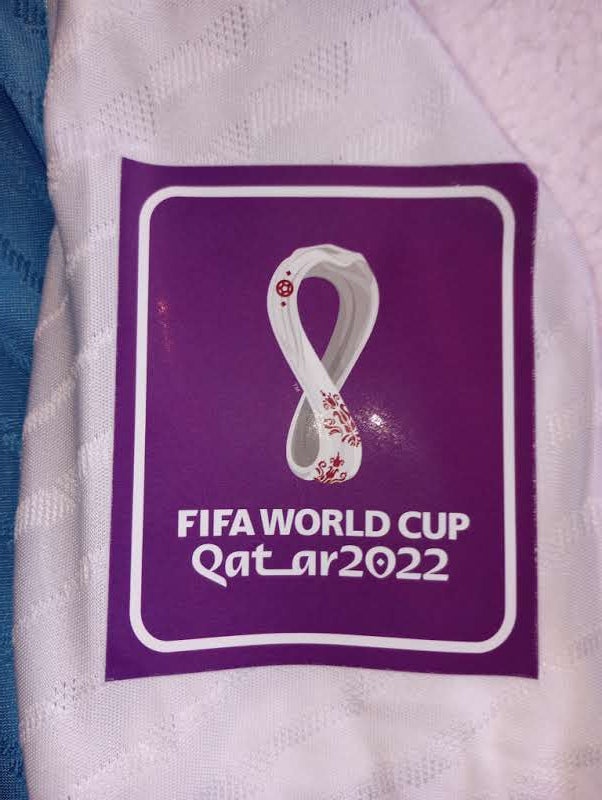 Lionel Messi Argentina World Cup Champions Match Home Long Sleeve Soccer Jersey