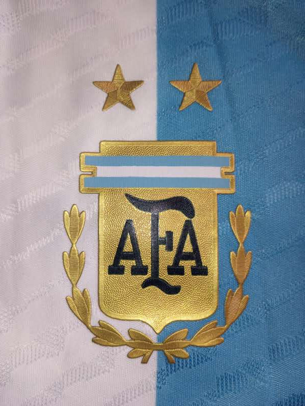 Lionel Messi Argentina World Cup Champions Match Home Long Sleeve Soccer Jersey