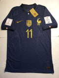 Ousmane Dembele France 2022 World Cup Qatar Match Slim Blue Home Soccer Jersey